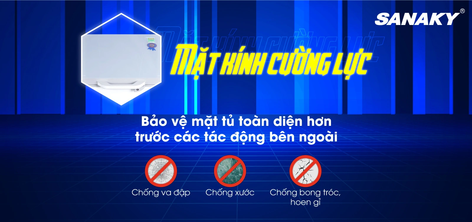 Tủ đông sanaky VH-1399HY4K trang bị mặt kính cường lực