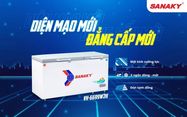 Tính năng nổi bật của tủ đông Sanaky VH-6699W2K dung tích 485 lít 2 ngăn đông mát
