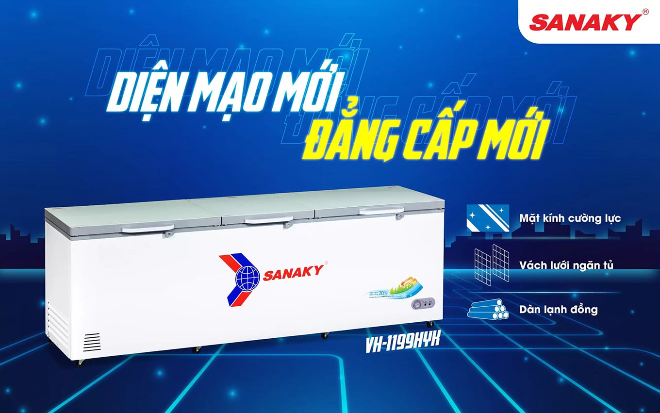 Tủ đông Sanaky VH 1199HYK với diện mạo mới đẳng cấp mới