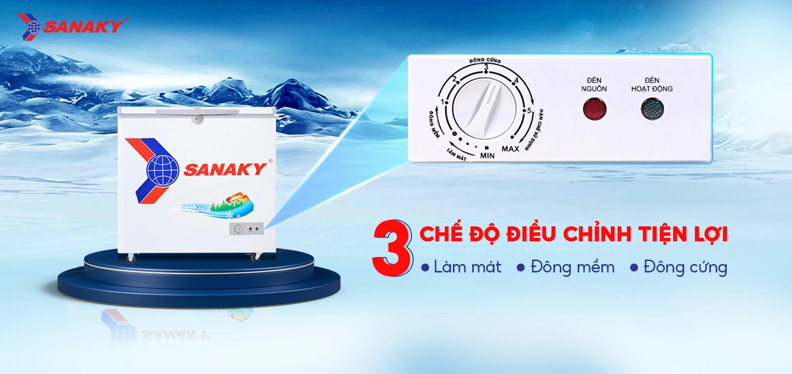 Có 3 chế độ khác nhau dễ dàng sử dụng
