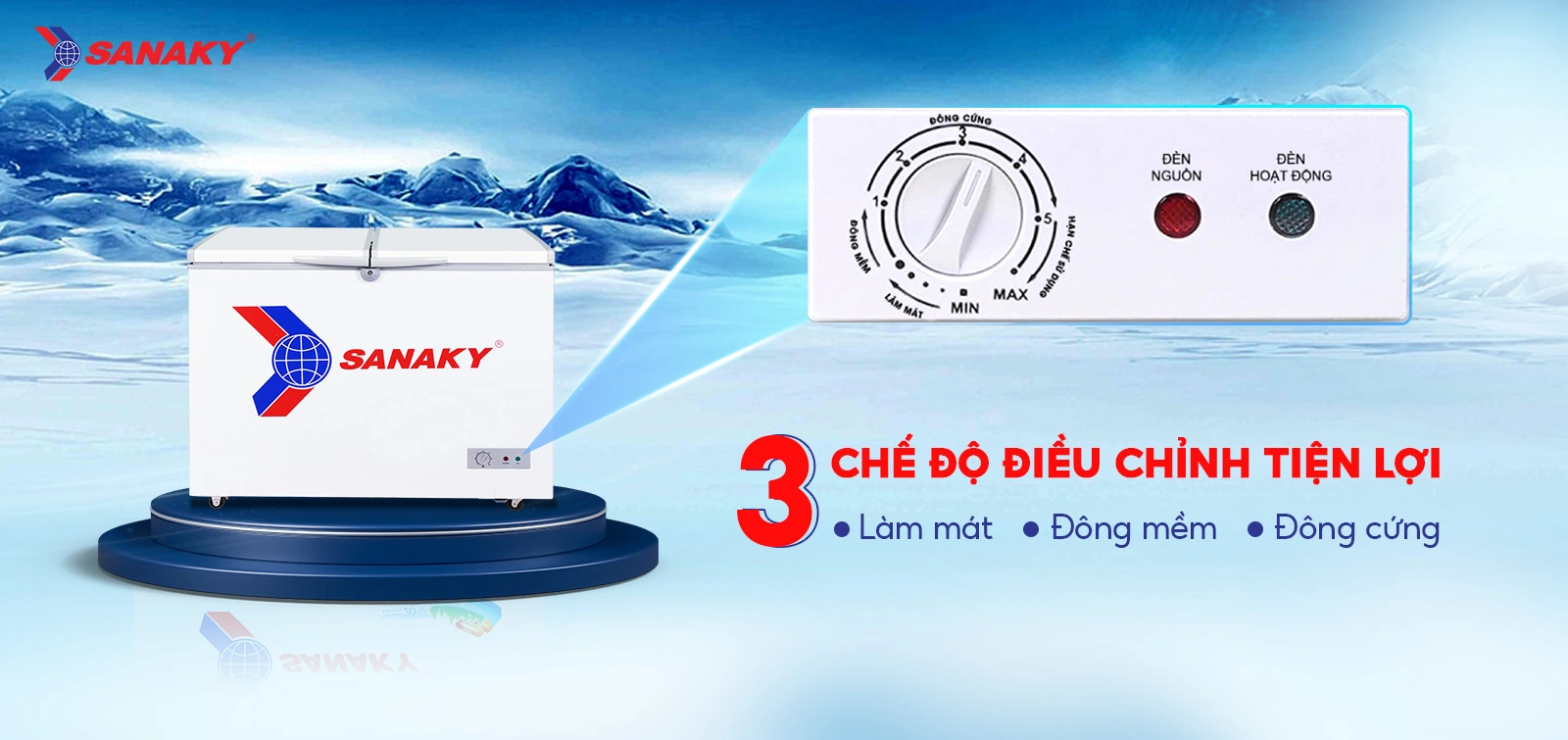 Có 3 chế độ điều chỉnh riêng biệt, giúp dễ dàng sử dụng theo nhu cầu