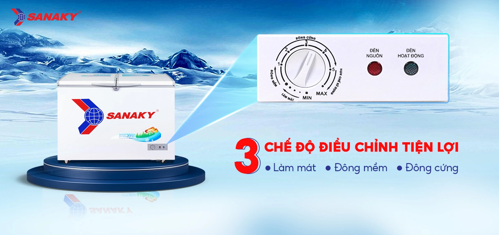 Có 3 chế độ tùy chỉnh riêng biệt, dễ dàng thao tác